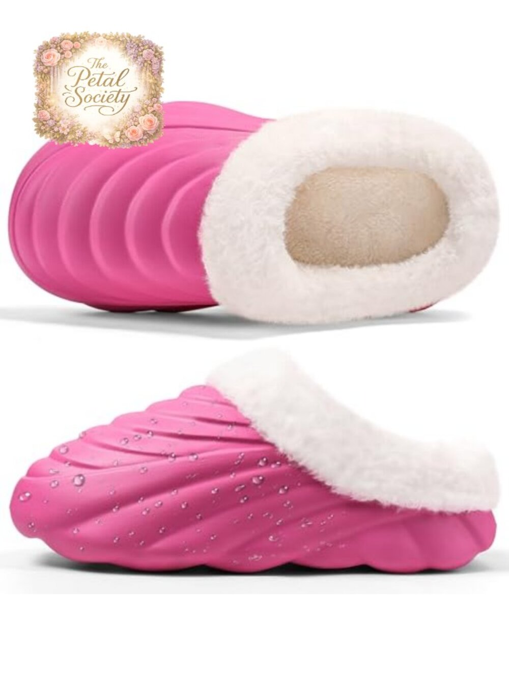 Waterproof EVA Fleece Lined Non-Slip Winter Slippers Indoor Outdoor